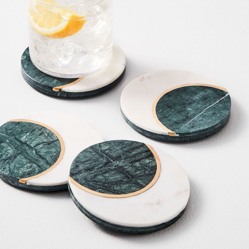 Marble Moon Coasters (Set of 4) West Elm UK